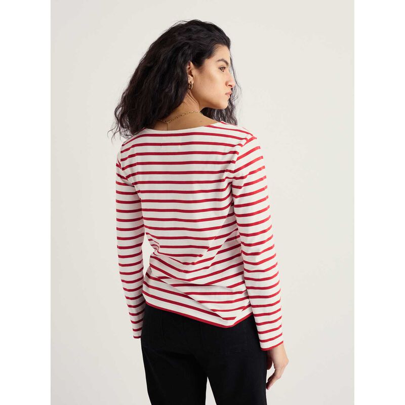 Seasalt Cornwall Sailor Shirt - Breton Deep Rust image number 1